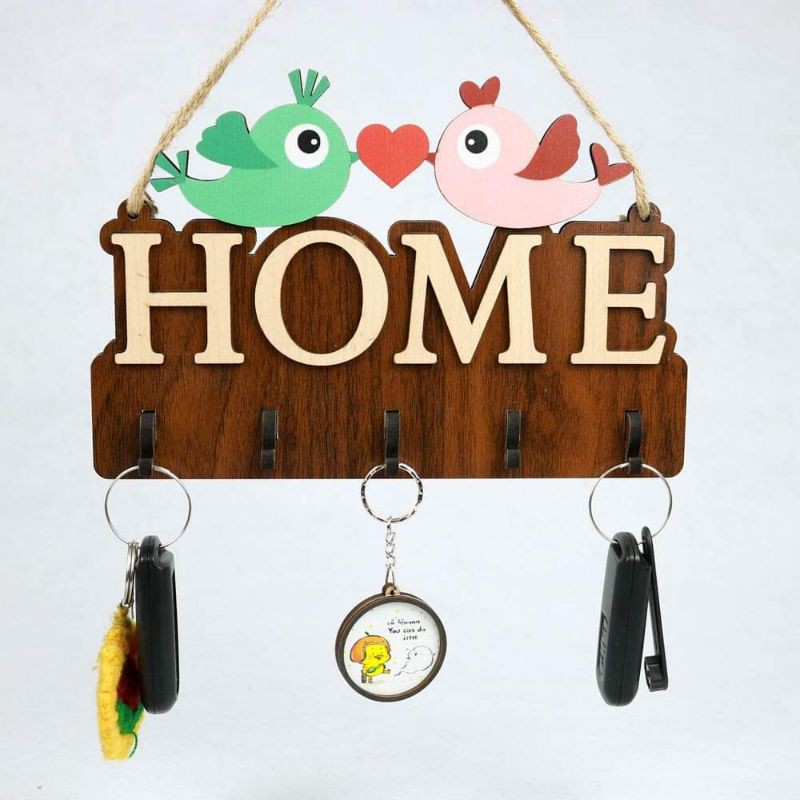 Bảng gỗ decor trang trí có móc treo chìa khoá