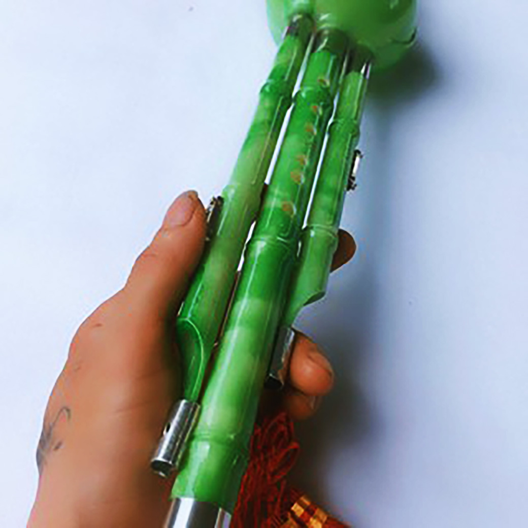 sáo bầu ngọc 2 bè màu xanh