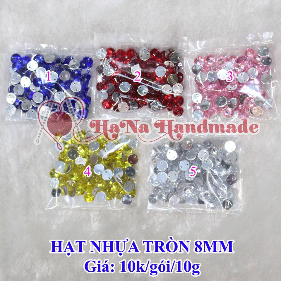 Hạt nhựa tròn trang trí 10k/gói/10gram