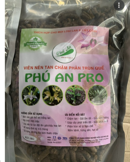 Viên Nén Tan Chậm Phân Trùn Quế Phú An Pro (1Kg)