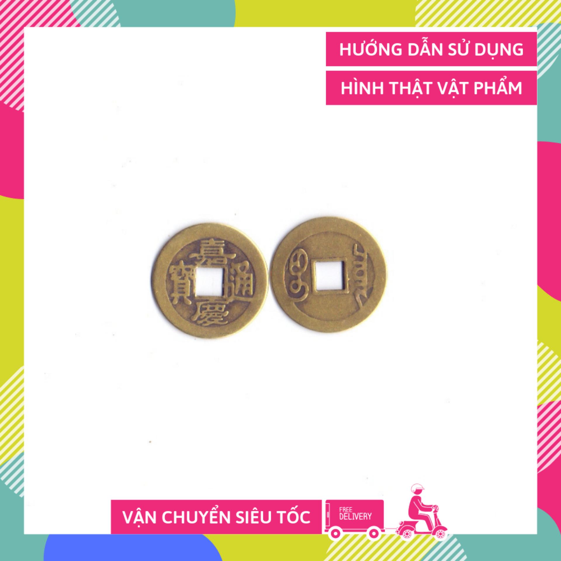 Đồng xu cổ Gia Khánh tài lộc đồng nguyên chất - 24cm