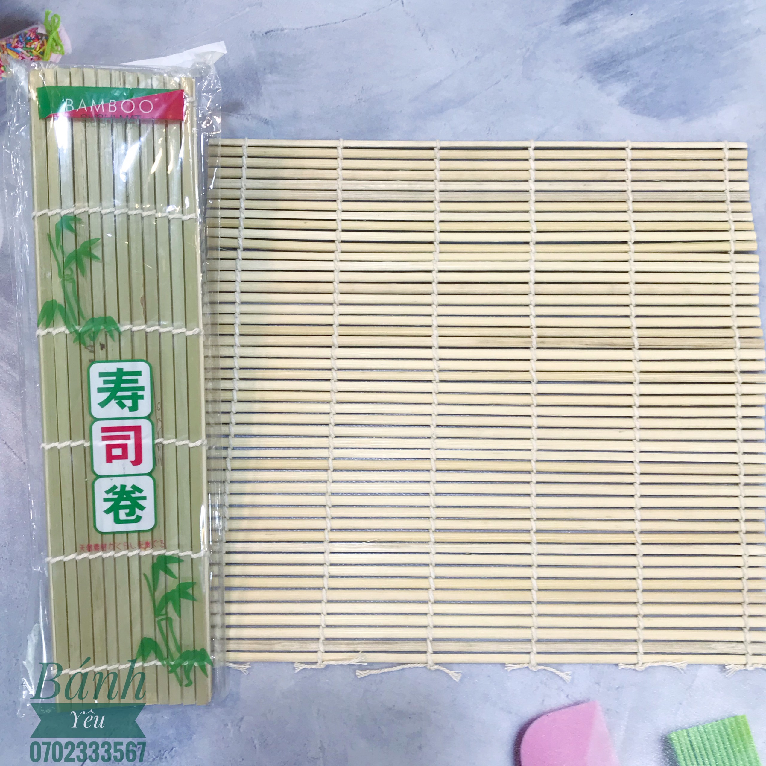 Mành Tre Cuộn Sushi Xanh