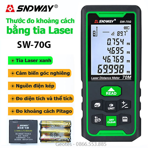 Máy đo khoảng cách laser SNDWAY H-D710 đo 70 mét
