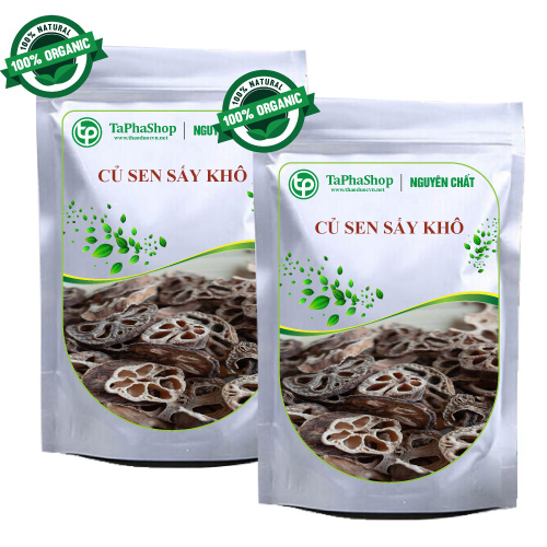 Củ sen sấy khô hàng sạch thơm cao cấp túi nhỏ loại 100g - Thảo Dược Tấn Phát