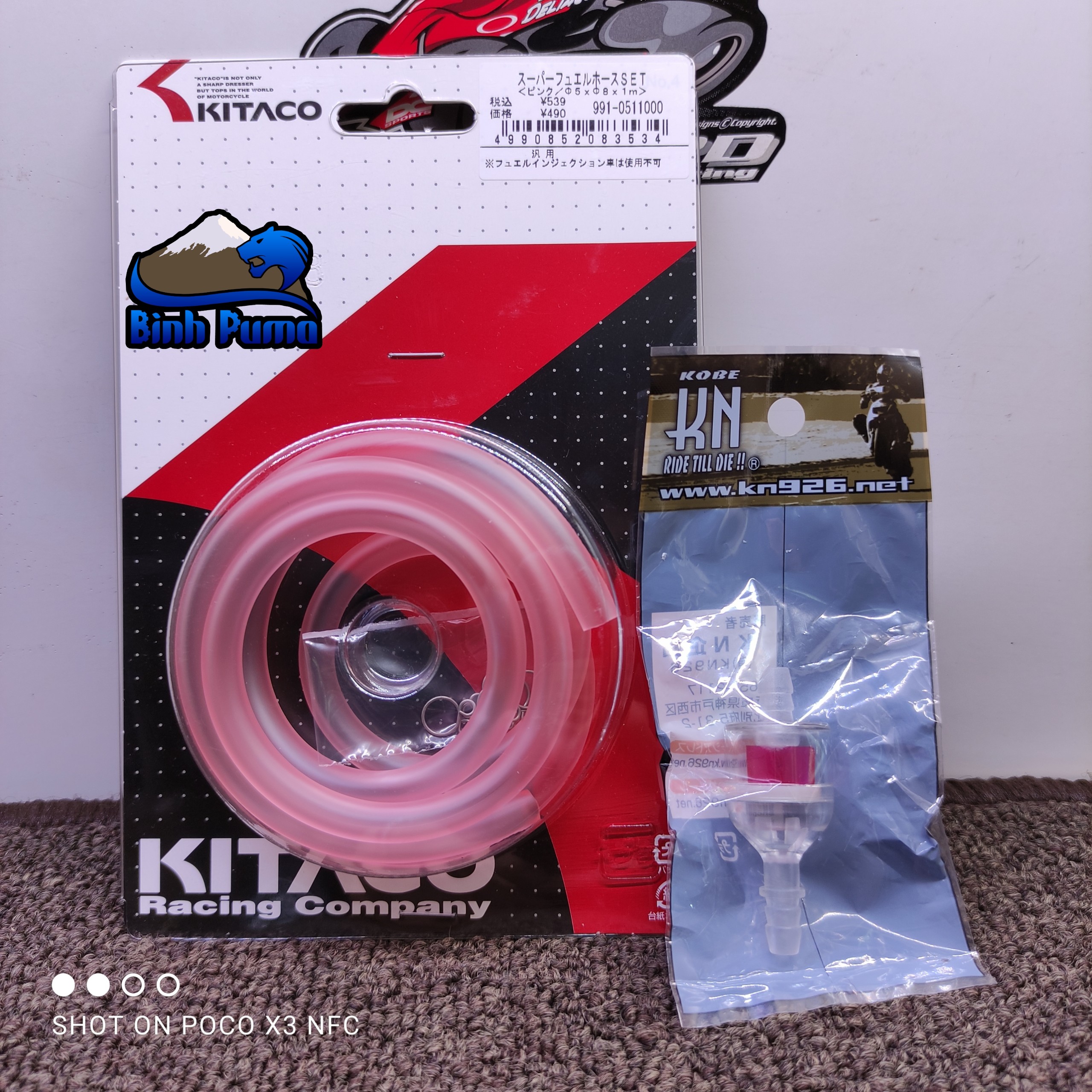 [HCM]COMBO DÂY XĂNG Hồng KITACO 6mm & LỌC KN