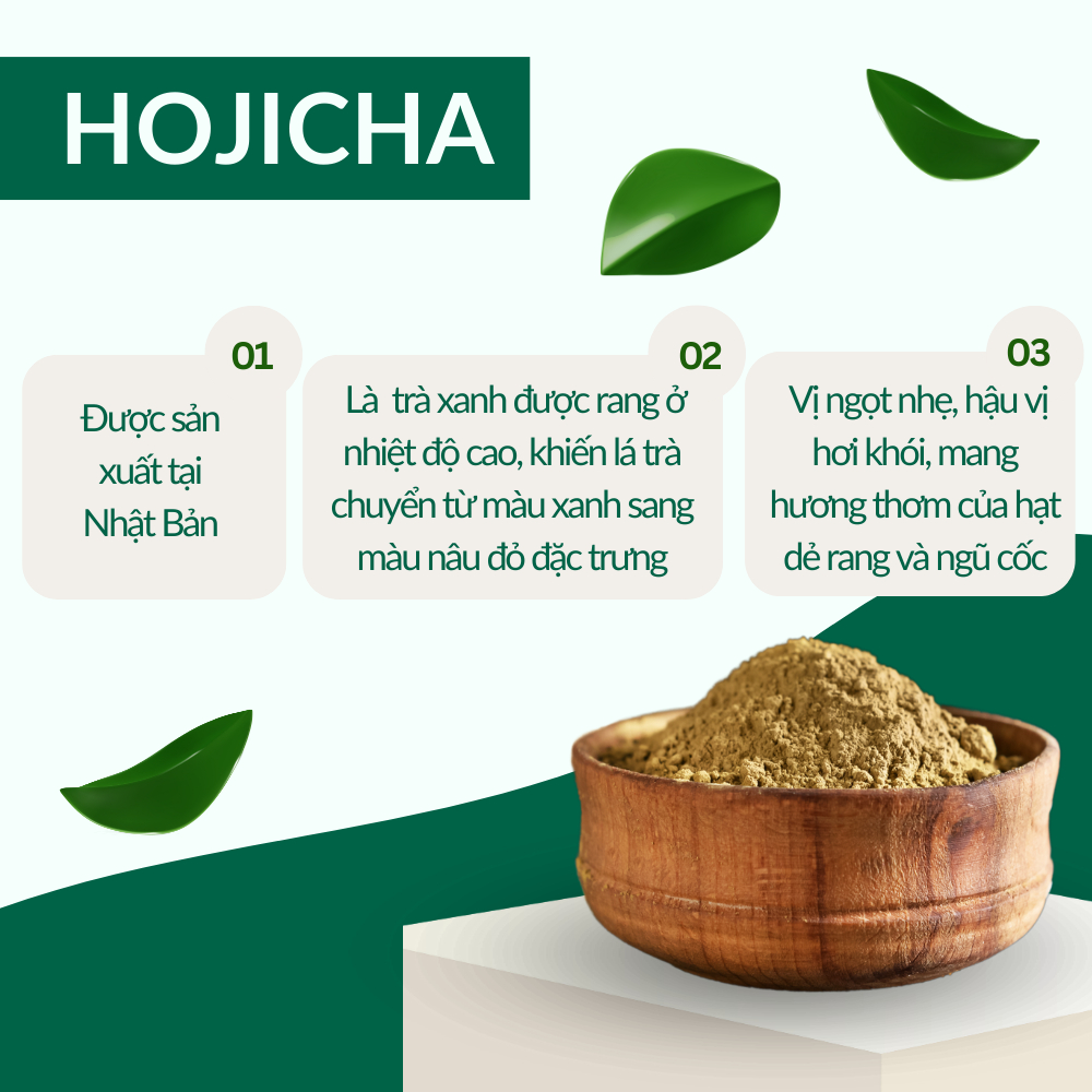 Bột Trà Rang Houjicha Nhập Khẩu Nhật Bản Dùng Trong Pha Chế Đồ Uống, Trà Đạo (Dạng Bột)