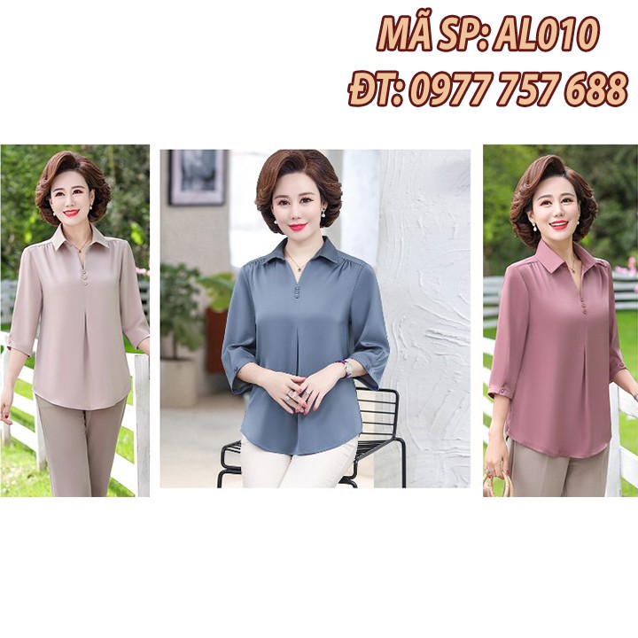 Áo Sơ Mi Chất Lụa Trung Niên Lịch Sự Sang Trọng AL010