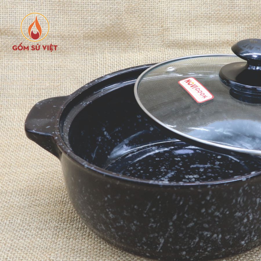 Nồi Sứ Sâu Vân Đá Cao Cấp 1.5L