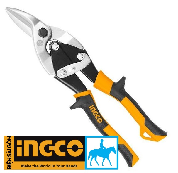 Kéo cắt tôn mũi cong phải 10inch 250mm ingco htsn0110r