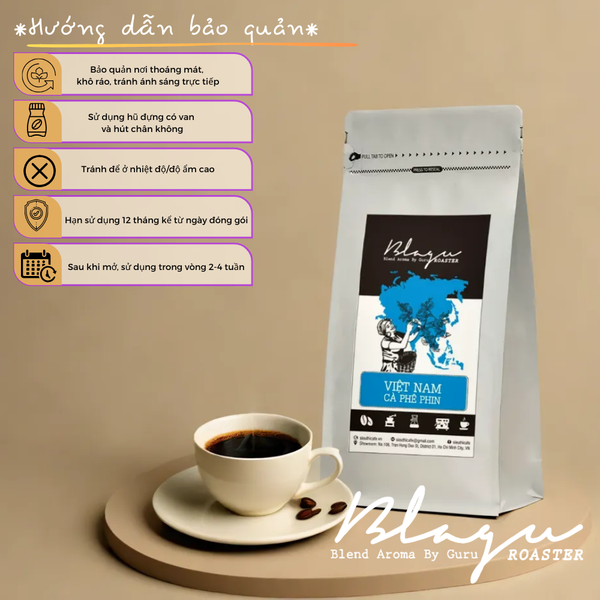 [Buy More, Save More] Blagu Coffee Beans, Roasted and Filtered in Vietnam - Medium Dark - 500g, 1kg