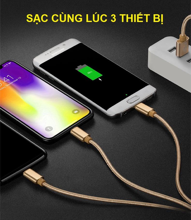 [HCM]Dây cáp sạc đa năng 3 trong 1 JSJ (Lightning - Micro USB - Type-C - Hàng hãng)