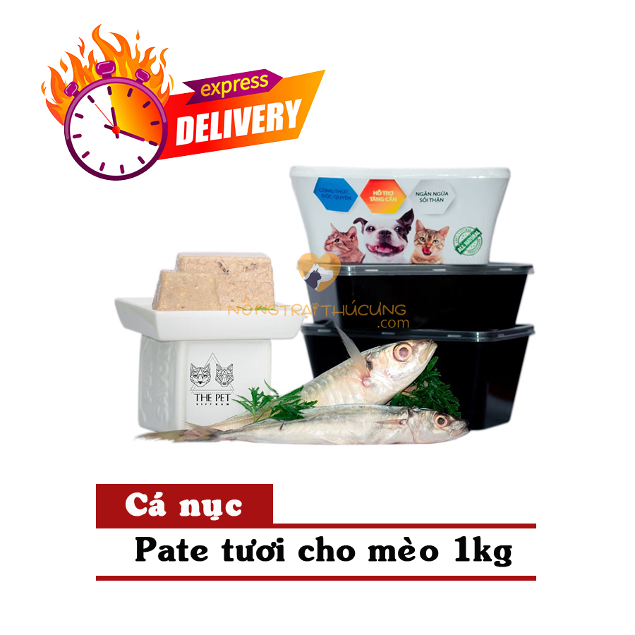 Pate tươi the pet cho chó mèo 1kg - cá collagen/ gà collagen/ cá nục -