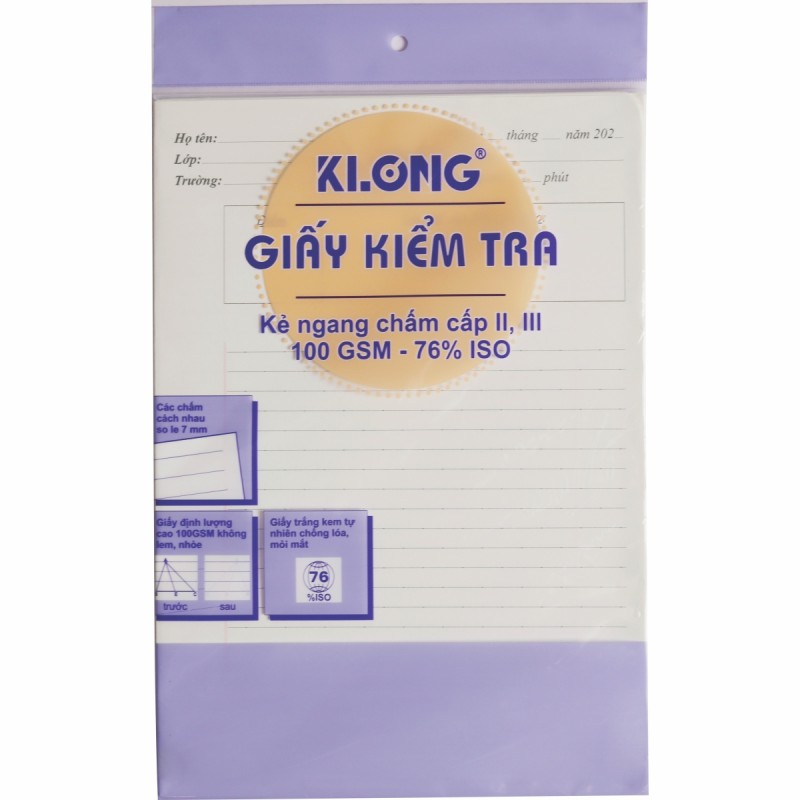 Giấy kiểm tra cấp 2 KLONG 279