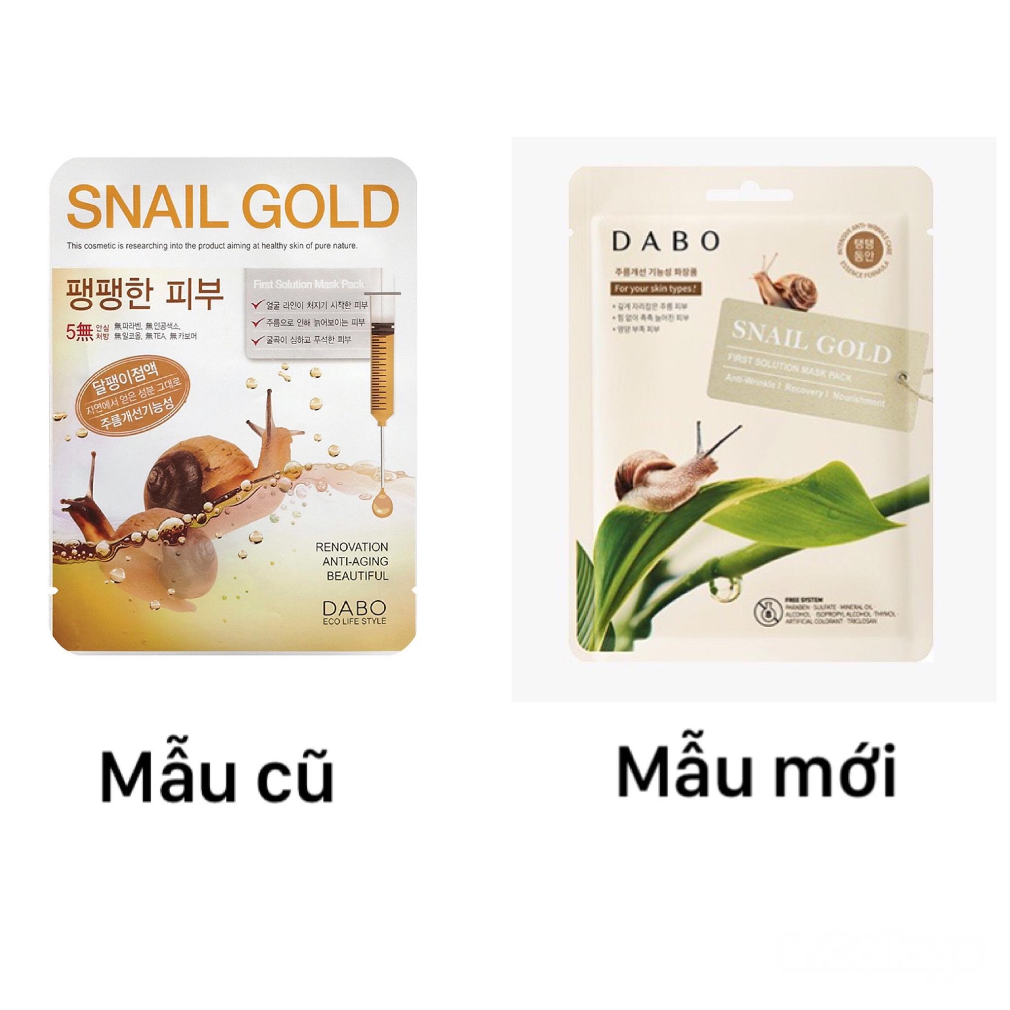 [HCM]Combo 10 Miếng Đắp Mặt Nạ Dabo First Solution Mask Pack Snail Gold trắng da chống lão hóa