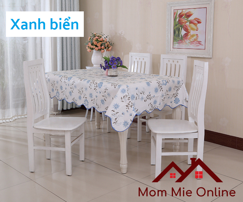 [HCM]Khăn trải bàn PEVA lót bông dành cho bàn hình chữ nhật, hình tròn - G001