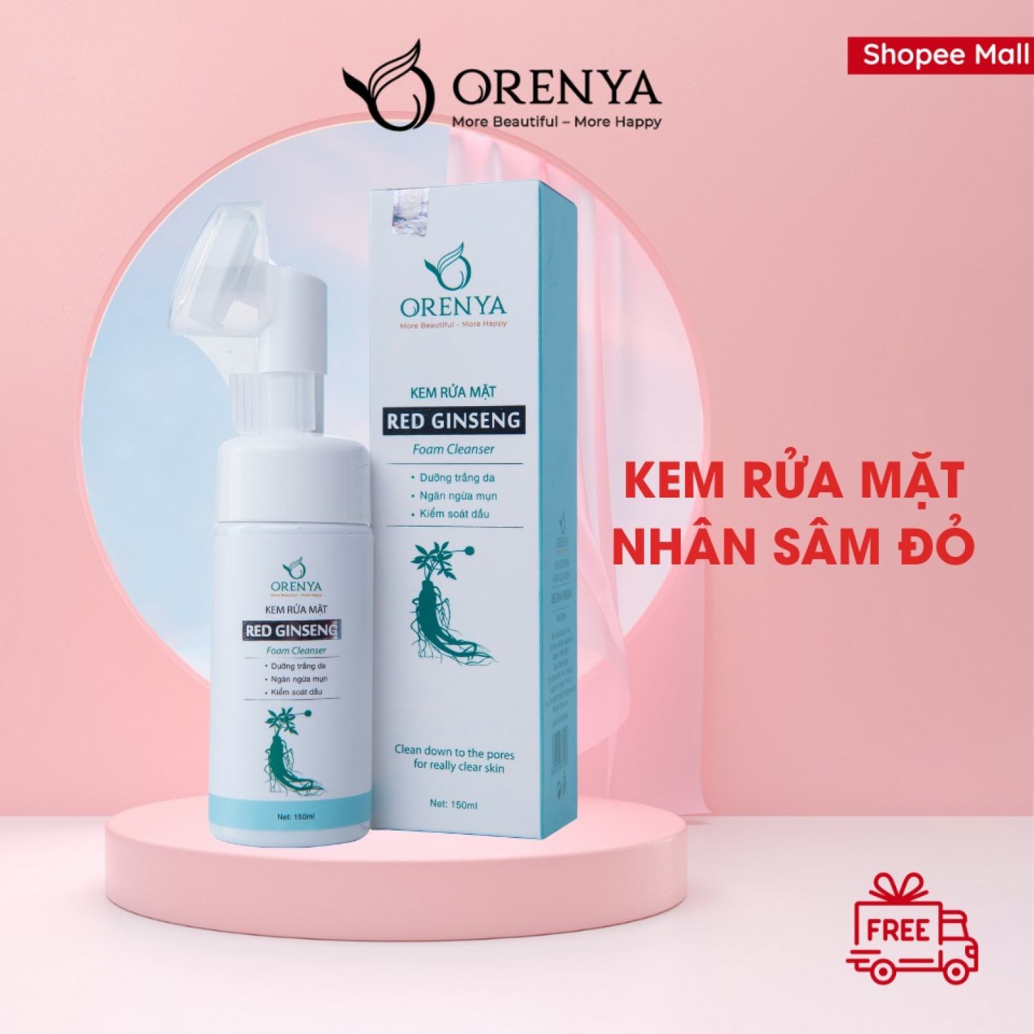 Kem Rửa Mặt Nhân Sâm Đỏ Hàn Quốc Red Ginseng – Chai 150ml