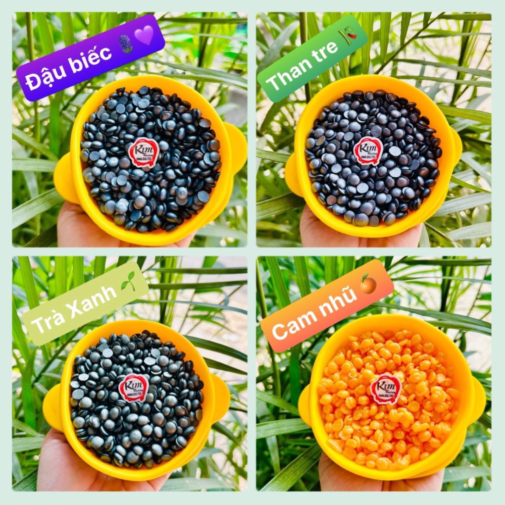 Sáp wax lông Siêu bám lông Hard wax beans Bluezoo 100g