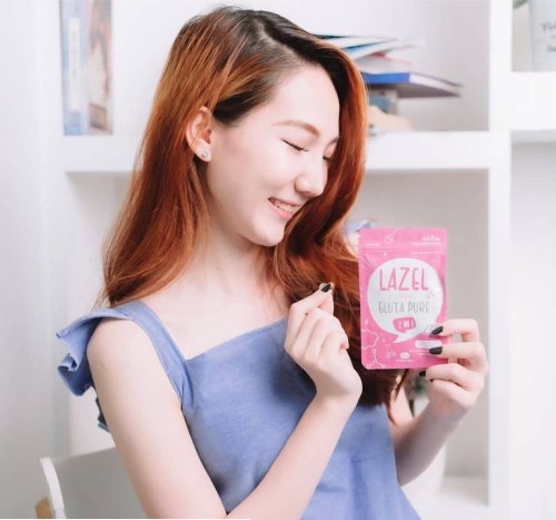 Vıên trắŉg da cấp tốc Lazel Gluta Pure 2 in 1 Thái Lan có QR kiểm tra hàng