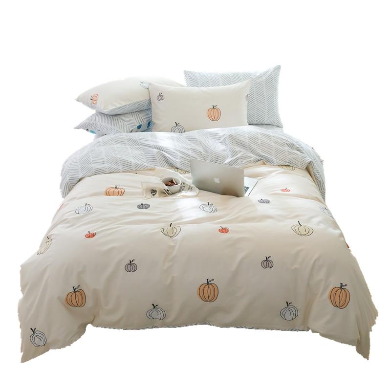 100% Cotton Bộ Bốn Chiếc 100% Cotton Vỏ Chăn Vỏ Chăn Ga Trải Giường Duy Nhất Hai Người Ký Túc Xá Sinh Viên Ba Mảnh Trên Giường Cung Cấp Dệt Gia Dụng