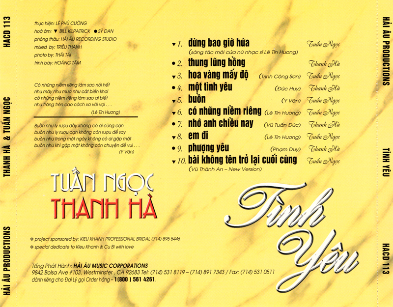 [MDCD] Bộ 2 Đĩa CD Tuấn Ngọc - Thanh Hà - Khánh Hà