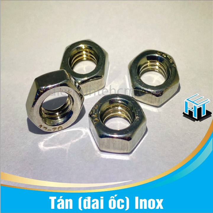 COMBO 50 con tán (Đai ốc) Inox các loại M3,M4,M5,M6,M8(chất inox 201)