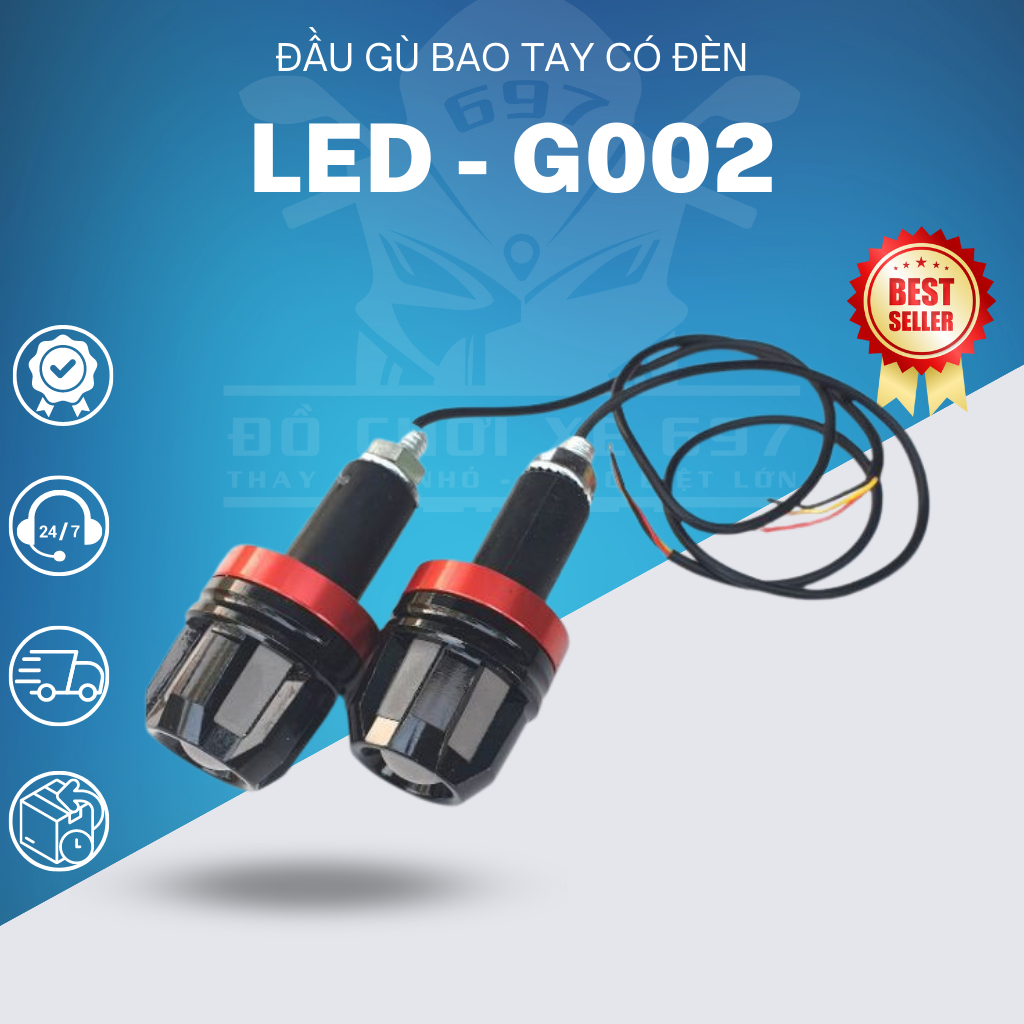 Đầu gù bao tay có đèn led-g002 nhôm cnc