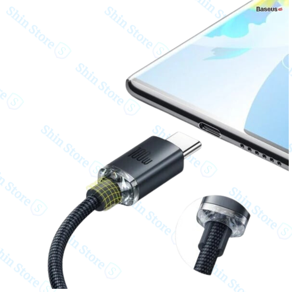 Dây cáp sạc nhanh siêu bền BASEUS 100W USB Type C 5A - Shin Store