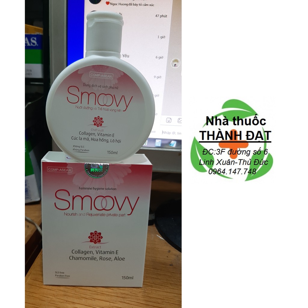 Smoovy dung dịch vệ sinh phụ nữ , nước hoa vùng  kín smovy