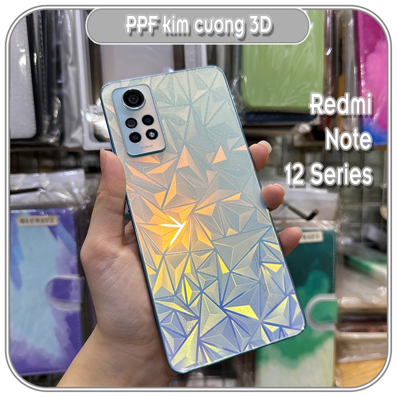 Miếng dán ppf mặt lưng 3d vân kim cương cho xiaomi redmi note 12 pro 4g - 5g / 12s / 12 4g 5g