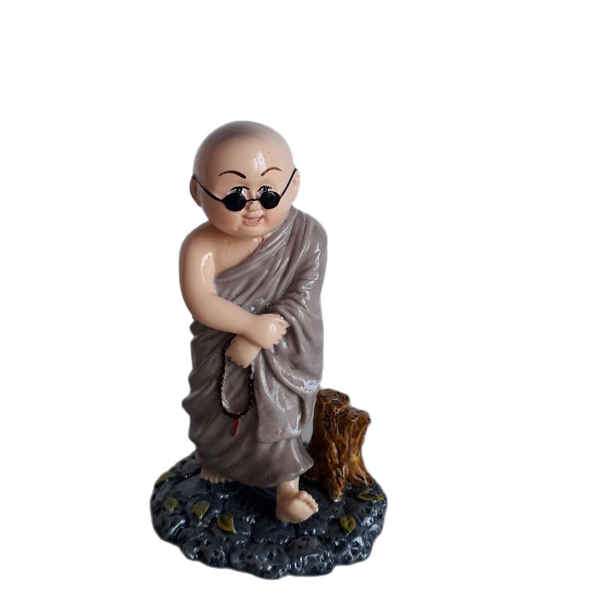 [HCM]chú tiểu khất thực có đế - xám - 6x165cm