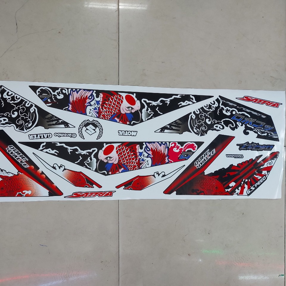 [HCM]Tem rời cá chép hoá rồng Satria hoặc Raider Fi bản 3 lớp cao cấp