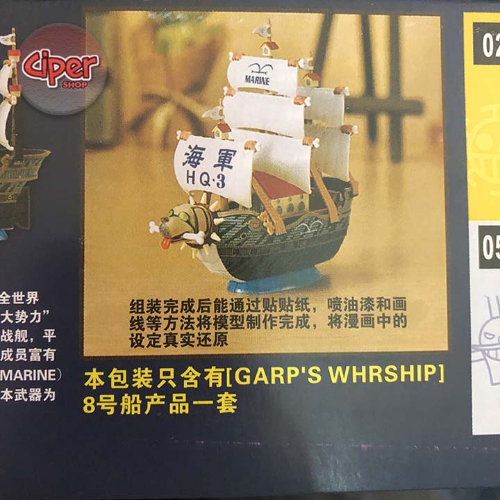 Mô hình thuyền đô đốc garp one piece lắp ráp - mô hình thuyền One Piece