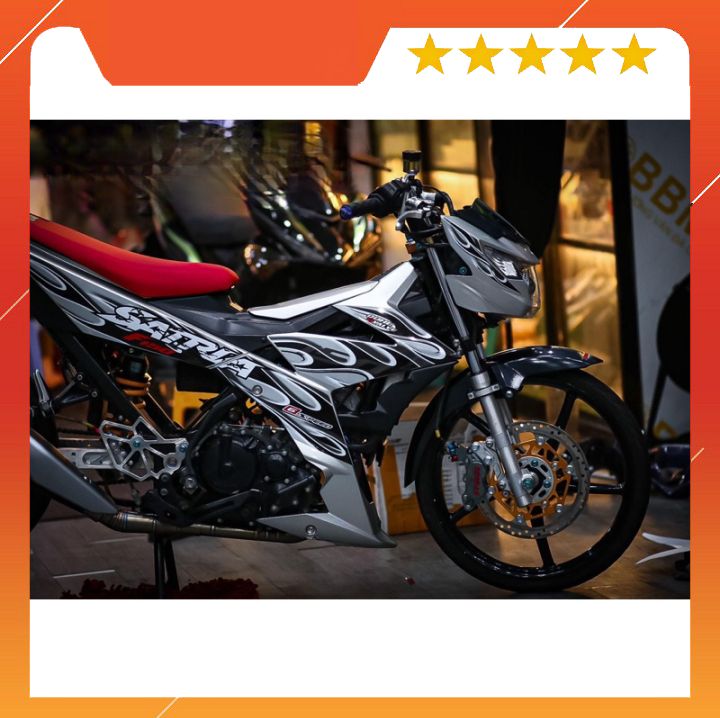Tem rời satria lửa full bạc đen