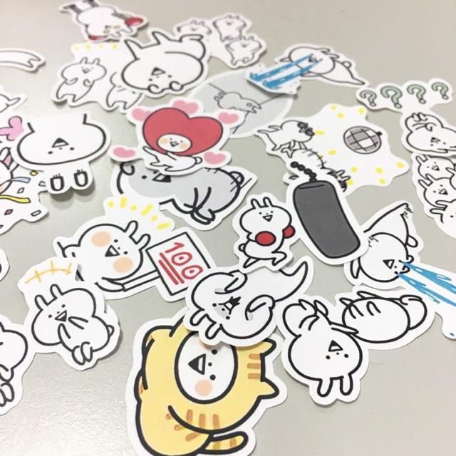 Set 30-60 Sticker Usagyuuun Thỏ tăng động