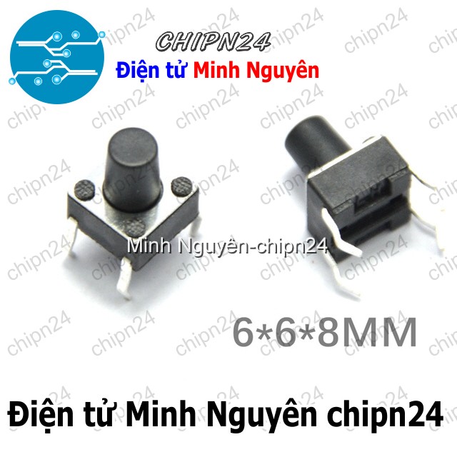 [10 cái] (F62) Nút nhấn 4 chân 6x6x8mm DIP - HH003010