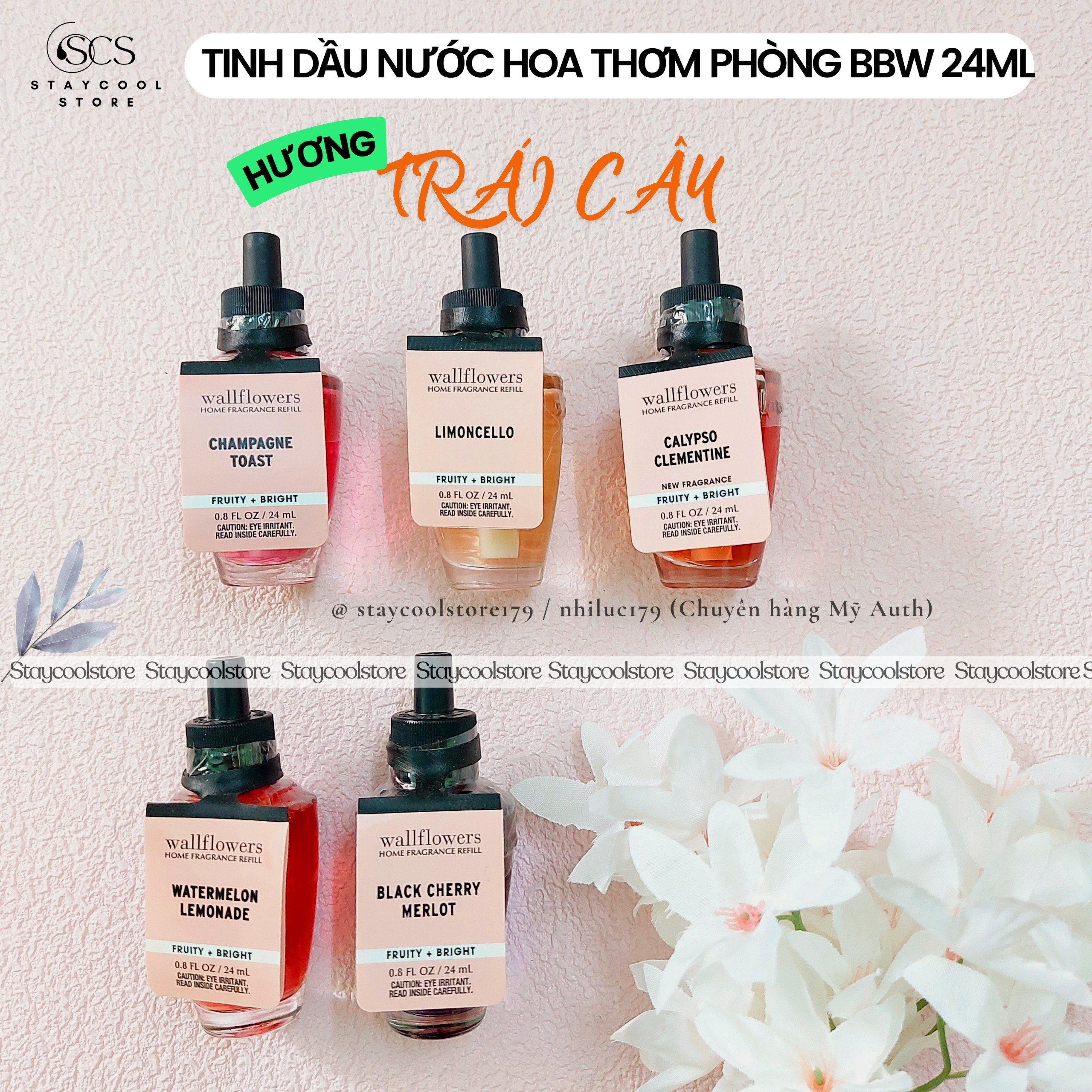 [Bill Mỹ- Đủ Mùi] Tinh dầu xông thơm phòng Bath & Body Works 24ml