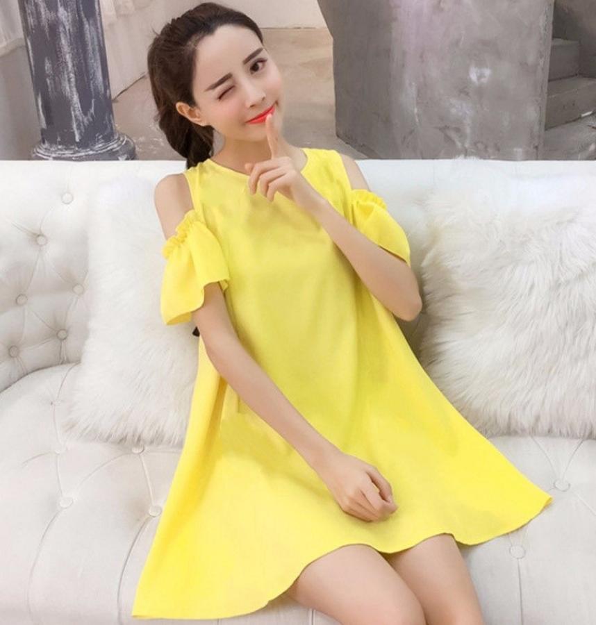 [HCM]Đầm bầu công sở thời trang khoét vai