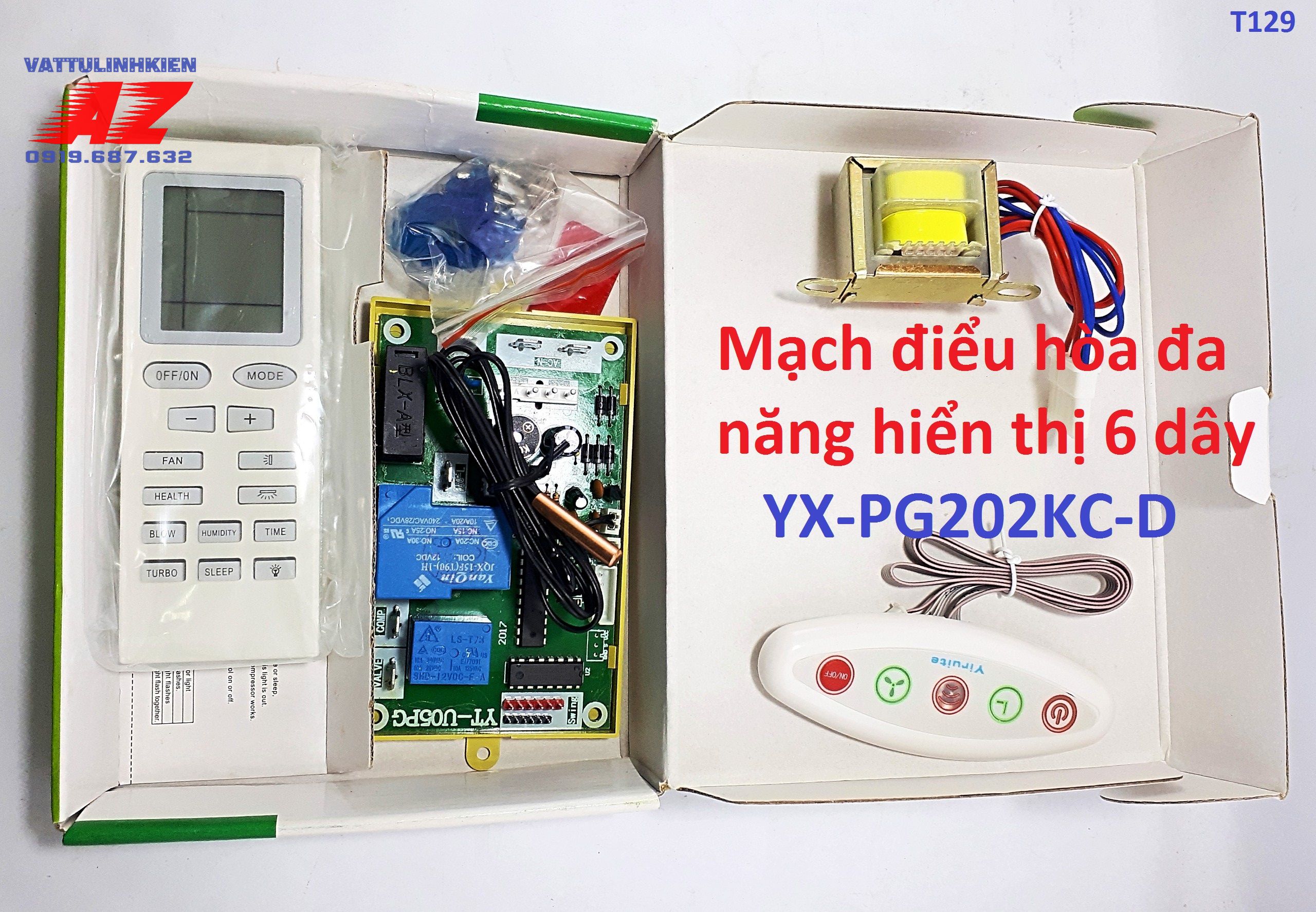 Board mạch điểu hòa đa năng hiển thị 6 dây YX-PG202KC-D