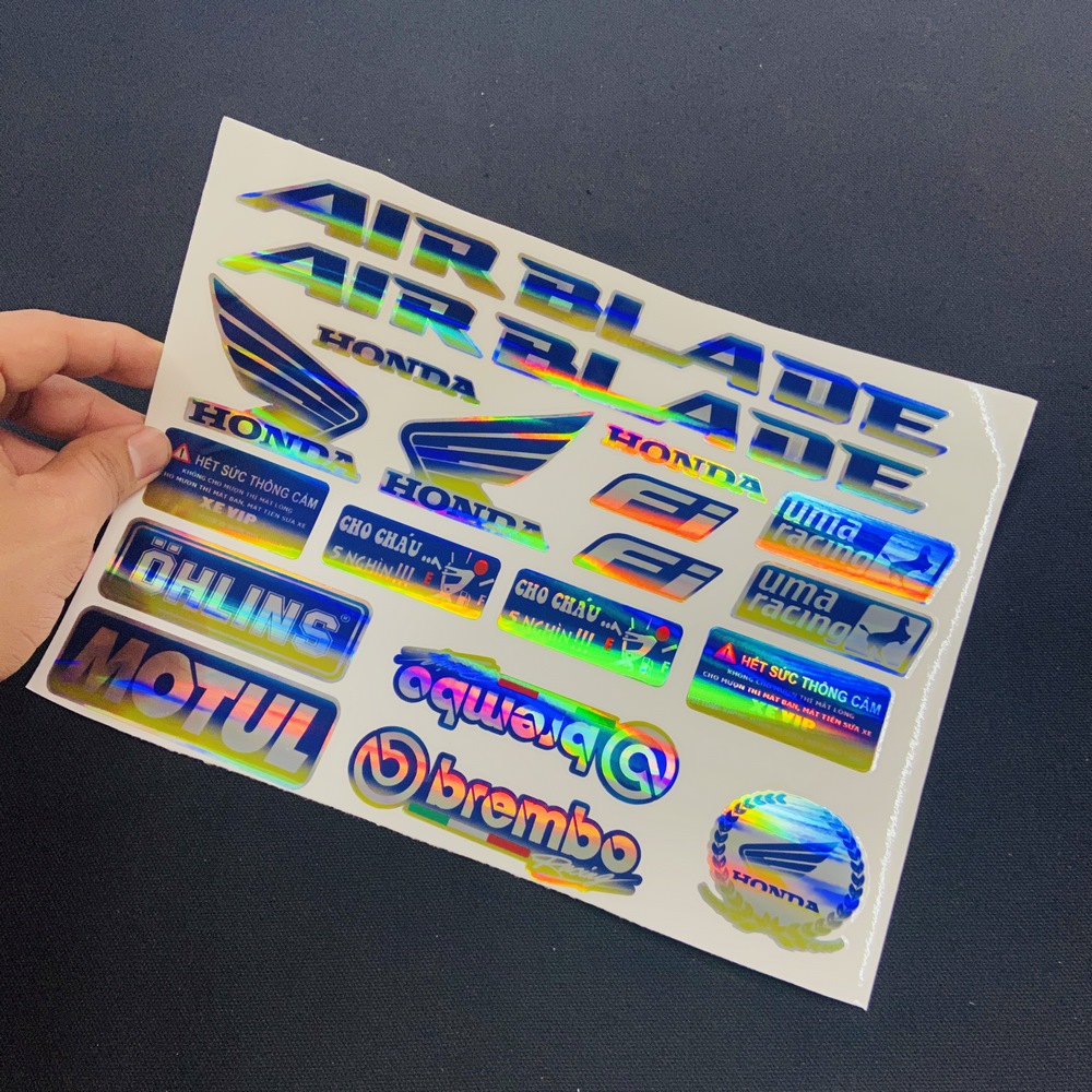 [HCM]TEM LOGO MẠ CROM TRANG TRÍ XE AIR BLADE (DẠ QUANG)