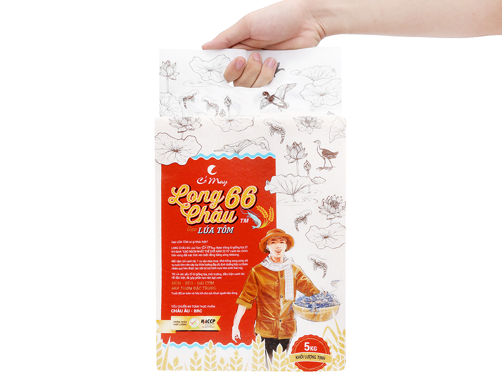Gạo Long Châu 66 ( Gạo ST24 Lúa Tôm )