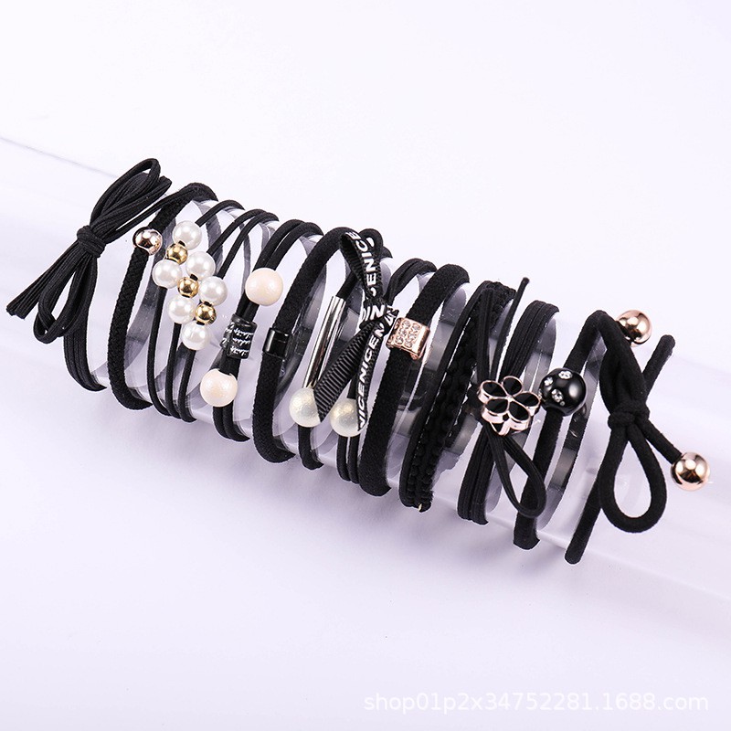Bộ 12 dây thun cột tóc nữ phong cách Hàn Quốc cao cấp