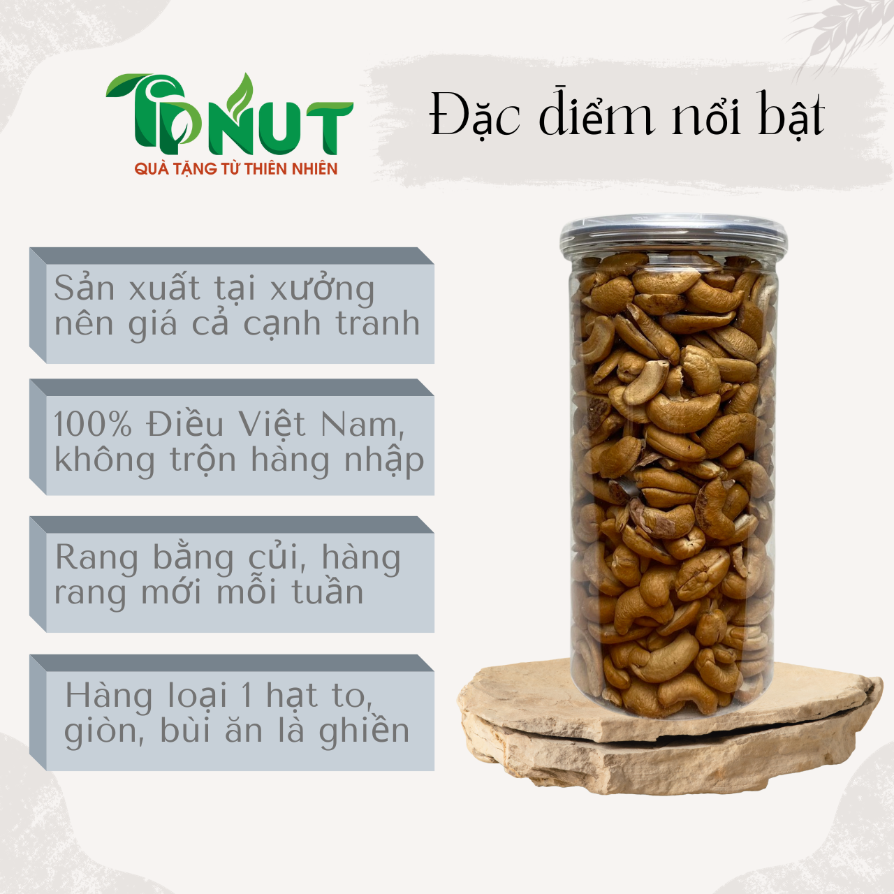 500gram Hạt điều rang muối bình phước loại vỡ còn vỏ lụa