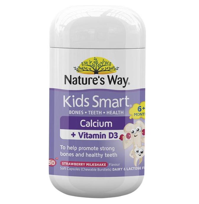 Nature's Way Kids Smart Calcium + Vitamin D3 100 Chewable Tablets