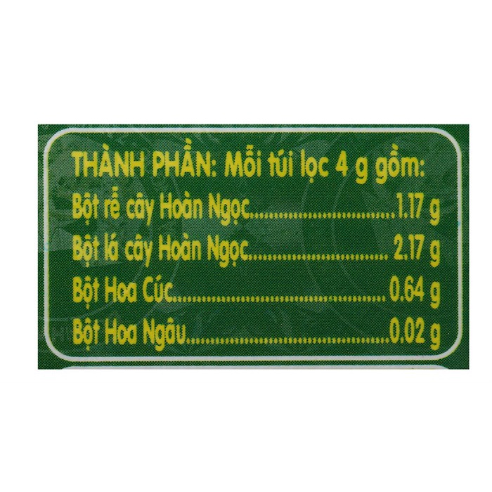 Trà Hoàn Ngọc 7 Nga Tây Ninh (Hộp 30 gói túi lọc)
