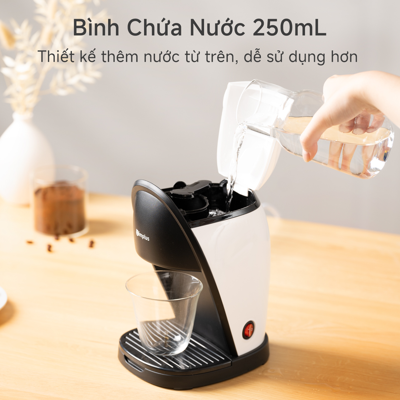 [New Arrival] Simplus Máy Pha Cà Phê Máy Pha Cà Phê Đa Năng Mỹ Có thể Dùng Để Pha Cà Phê Và Trà Thiết Kế Nhỏ Gọn Dung Tích Bình Chứa Nước 250ml KFJH018 - Bảo hành 1 năm 1 đổi 1
