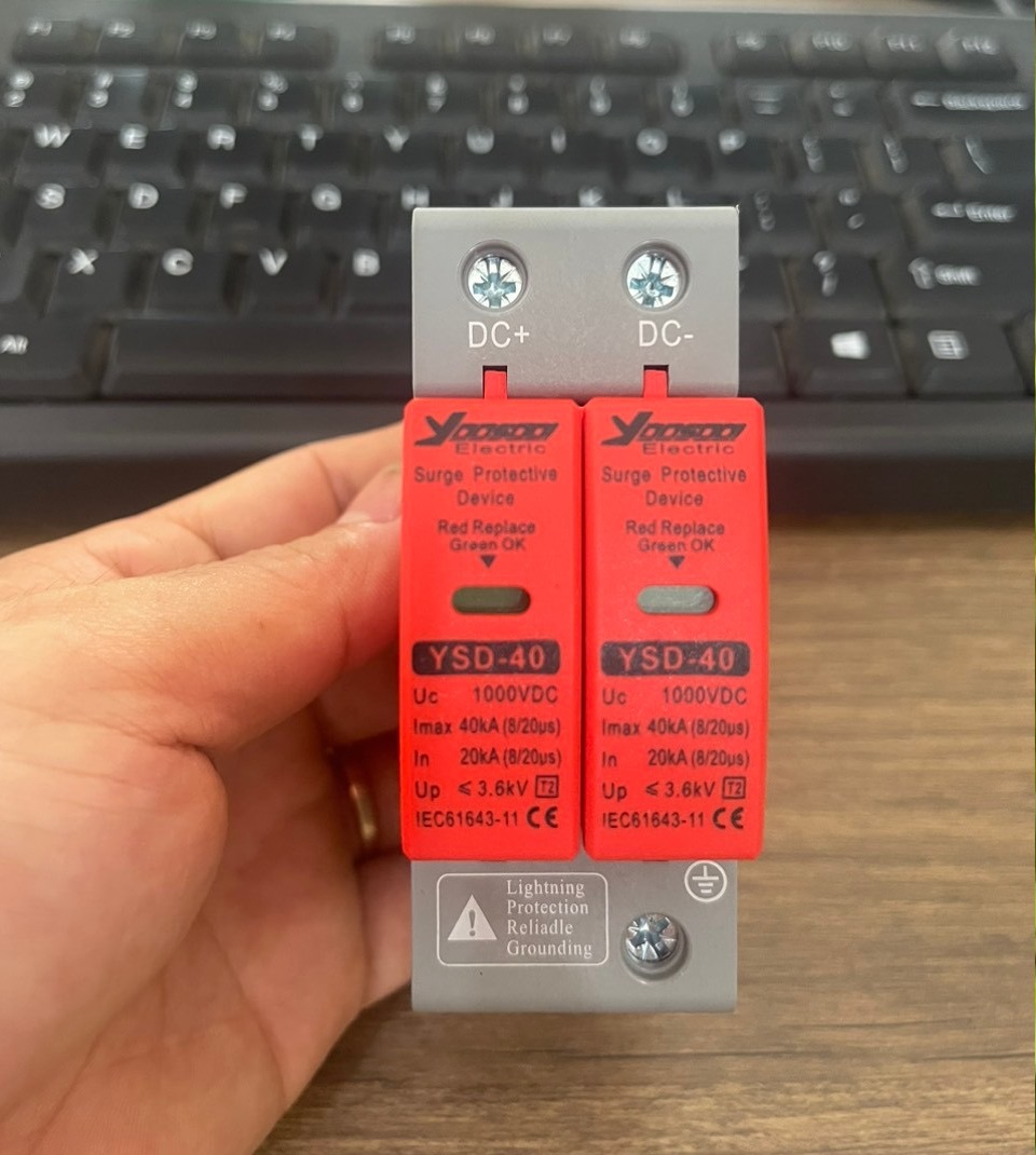 Combo át DC 2P 1000v + chống sét lan truyền DC 2P 1000V