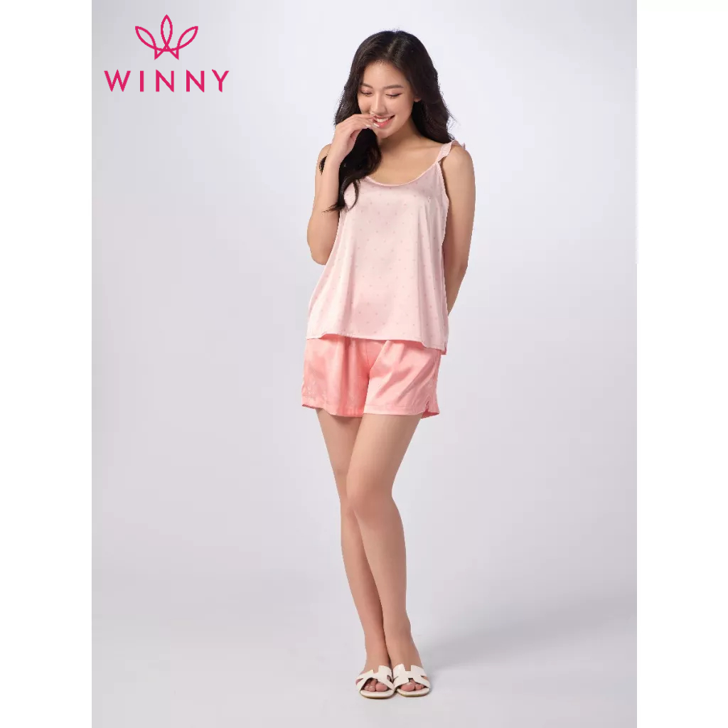 WINNY - Bộ đồ lụa áo dây quần đùi mặc nhà 1MNSA23127H