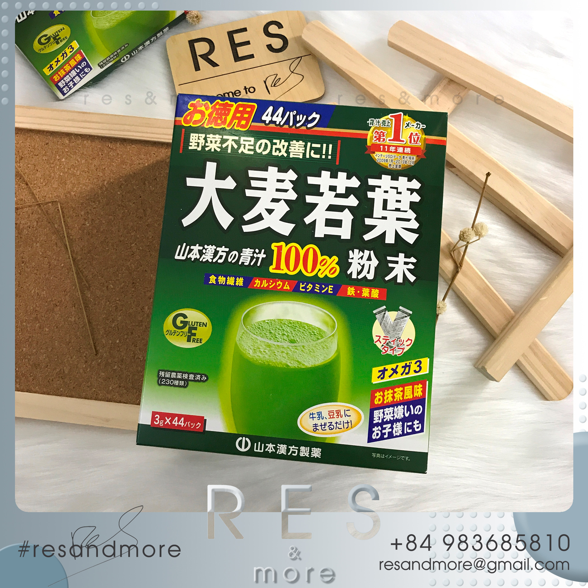 Bột lúa mạch non 100% Kanpo Yamamoto - Young barley grass powder 100% [44 gói]