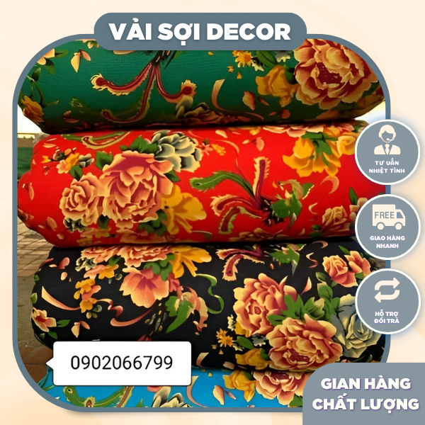 Vải con công cổ chất linen ( Khổ 1.45m x dài nguyên cuộn)