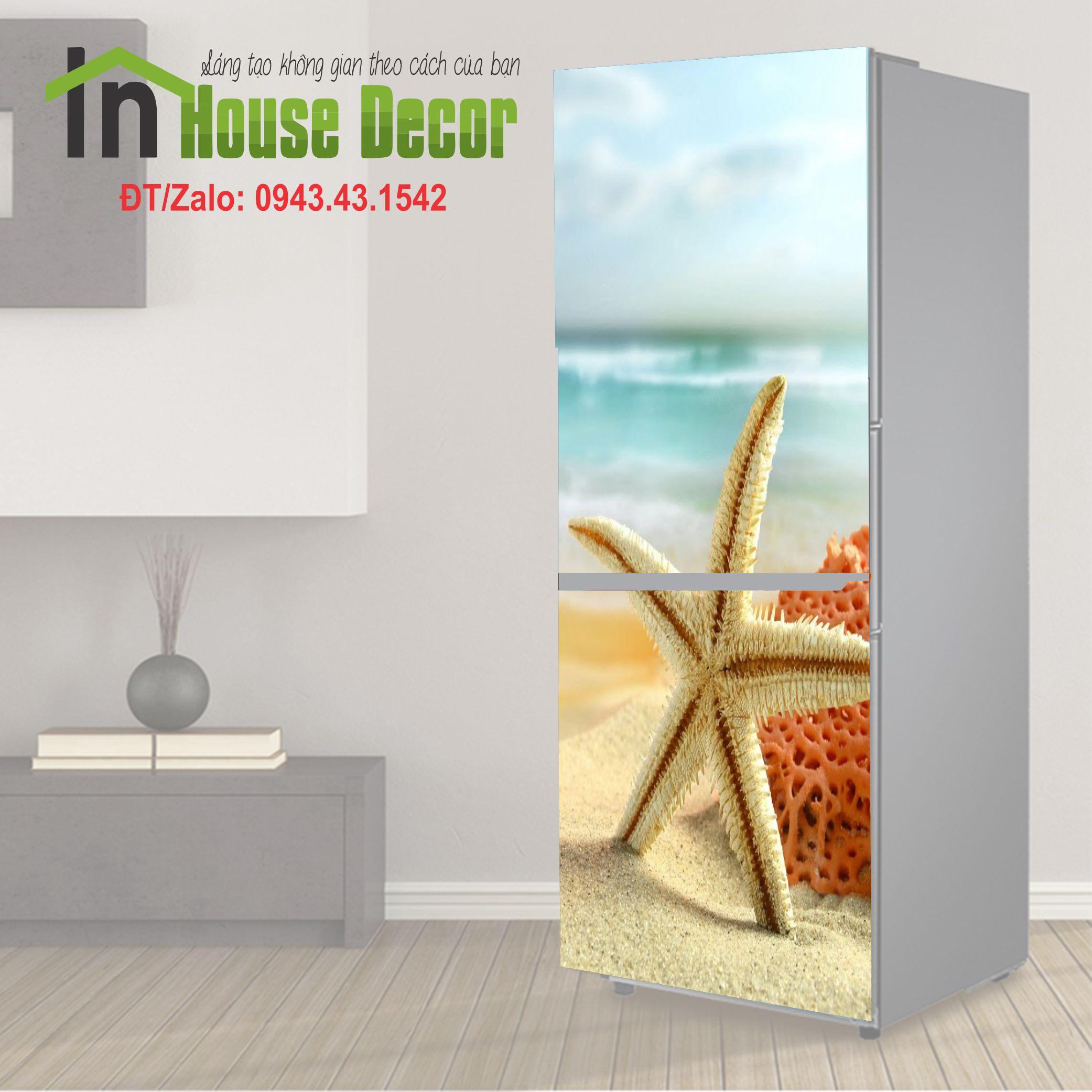 Decal trang trí tủ lạnh 3d Sao biển 1 - Decal dán tủ lạnh máy giặt kệ tường tủ quần áo, decal dán, giấy dán, trang trí nội thất, giấy dán nội thất, trang trí nhà cửa